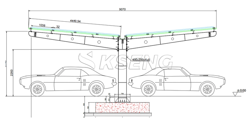 Modern Design Solar Panel Mounting System Carbon Steel Waterproof Solar Carport Bracket