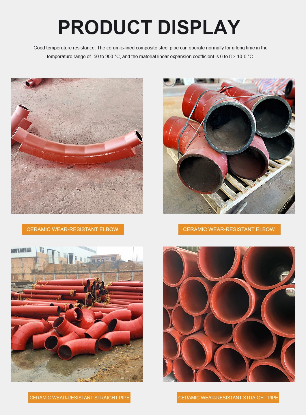 Ceramic Lining Composite Pipe Used for Power Plant Coal Powder