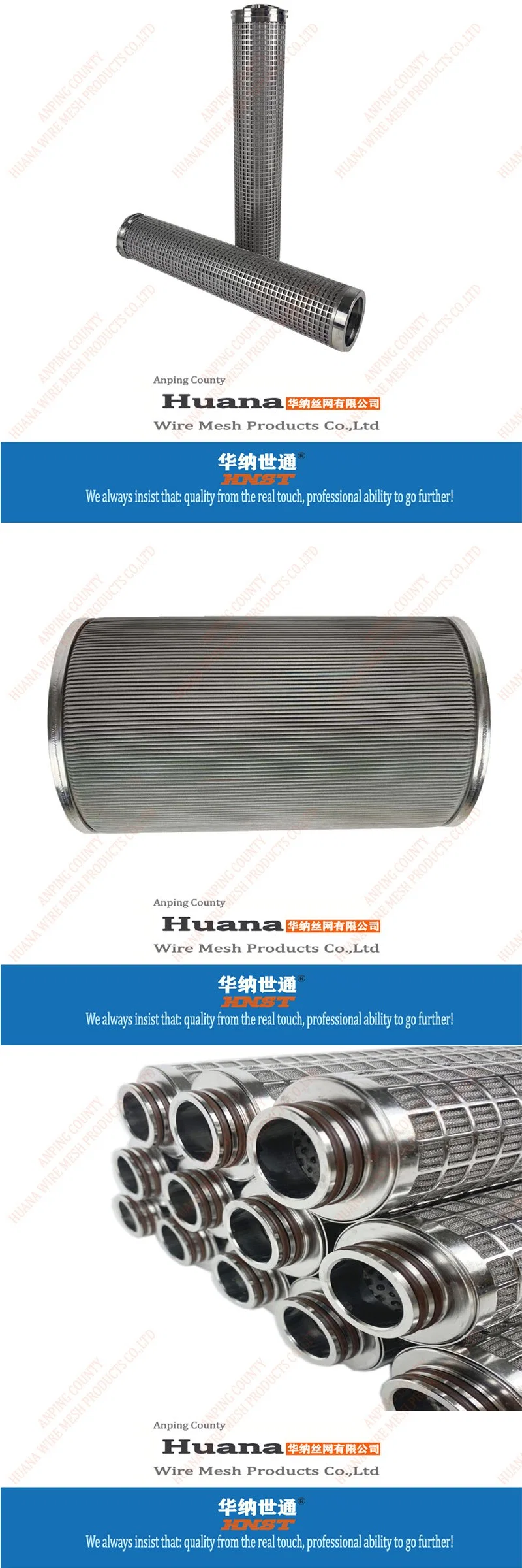 AISI 304 316 316L Stainless Steel Sintered Cartridge Pleated Mesh Filter Tube