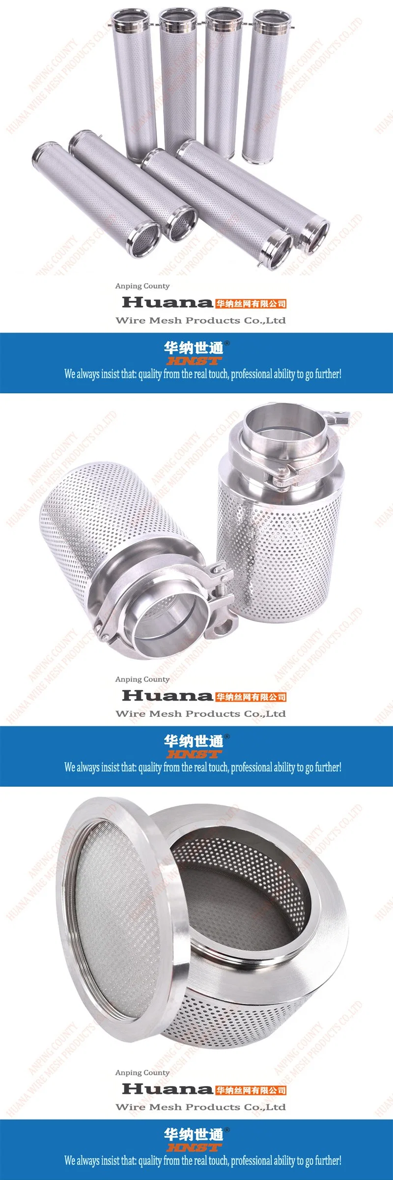 5 25 50 100 150 200 Micron 304 Stainless Steel Round Cylinder Screen Wire Mesh Filter Tubes