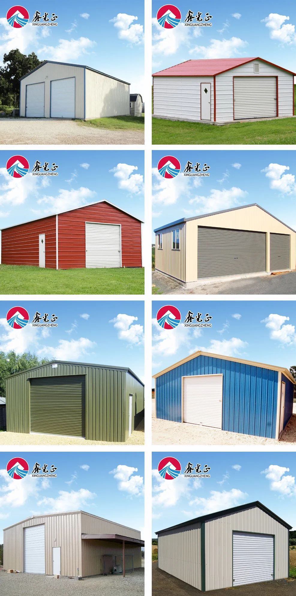 Custom Prefab Steel Garage Buildings Cheap Metal Carports for Sale