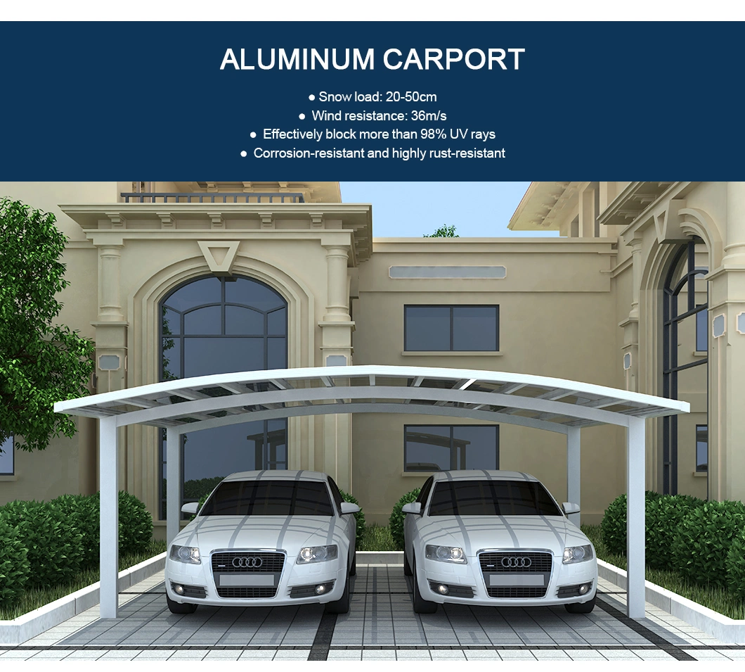 20X48&prime; Metal Exterior Window Solar Solid Canvas Carport Cover for Commercial Parking Lot