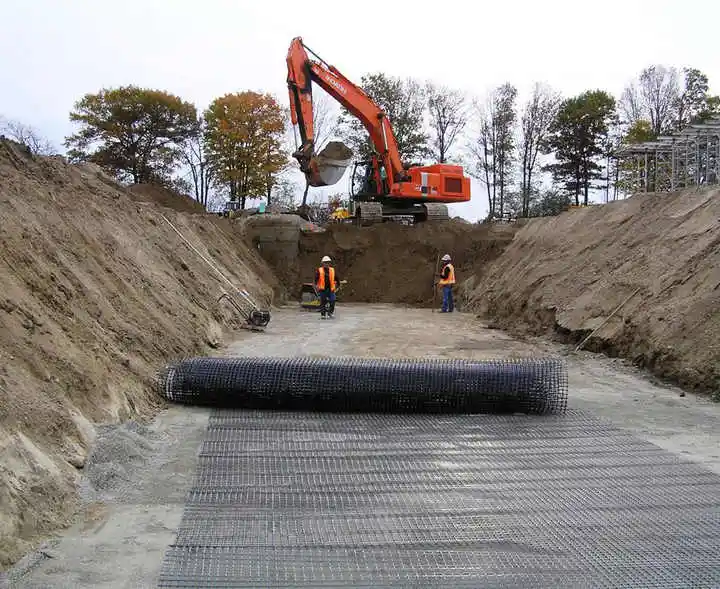 Black Reinforced High Speed Roadbed Reinforcement with Biaxial Tensile Plastic Geogrid