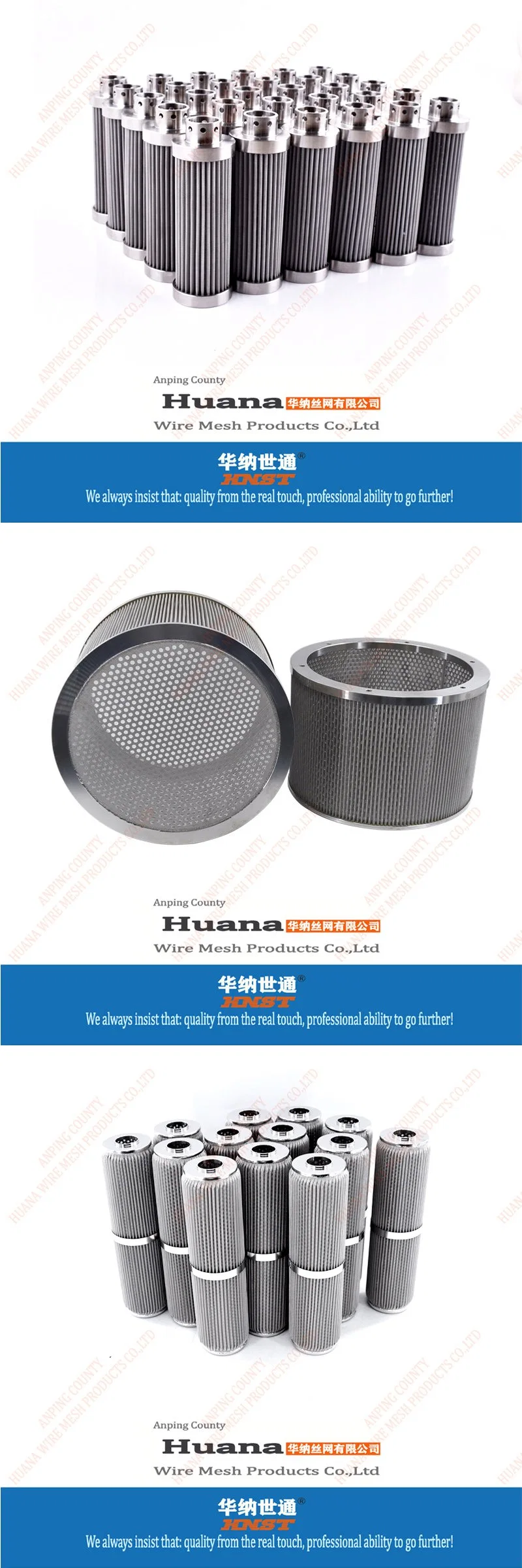 AISI 304 316 316L Stainless Steel Sintered Cartridge Pleated Mesh Filter Tube