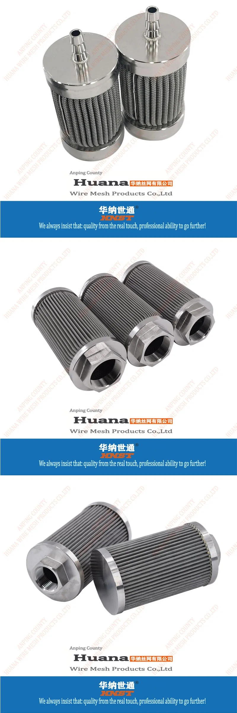 AISI 304 316 316L Stainless Steel Sintered Cartridge Pleated Mesh Filter Tube