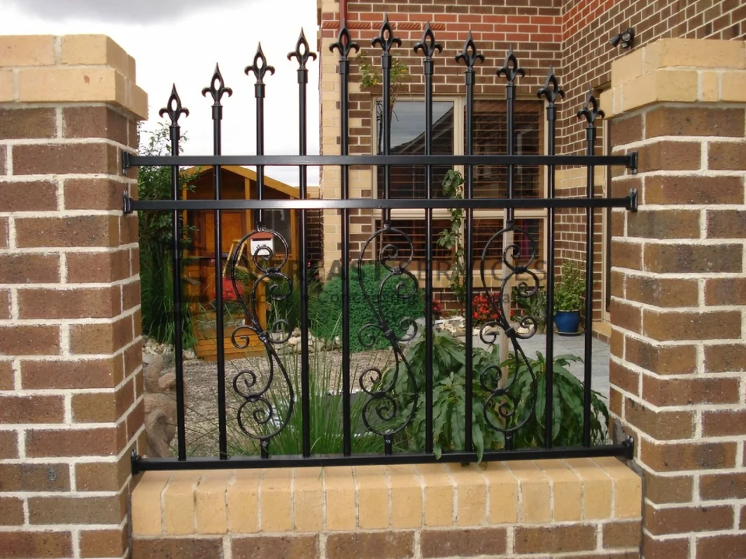 Home Garden Fence Top Spear Fencing Square Pipes Tubular Iron Railing Coated Different Color Steel Fence Panel House Gate Grill Design Aluminum Slat Wall Fence