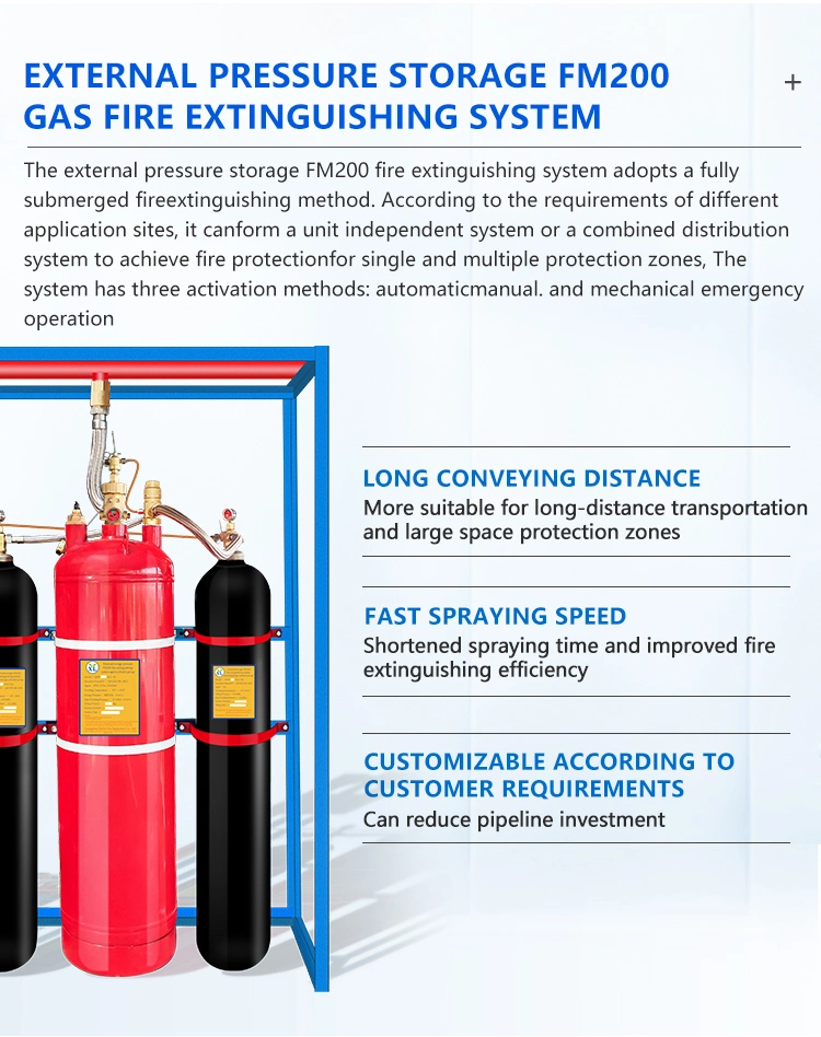 FM200 Automatic Pipe Network Extinguisher Without Pollution for Electronic Room