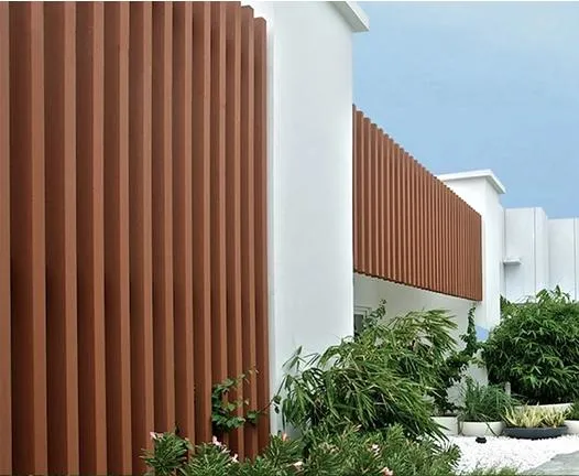 Wood Plastic Grilles Materials Square Hole WPC Tubes for Wall and Ceiling Outdoor Indoor