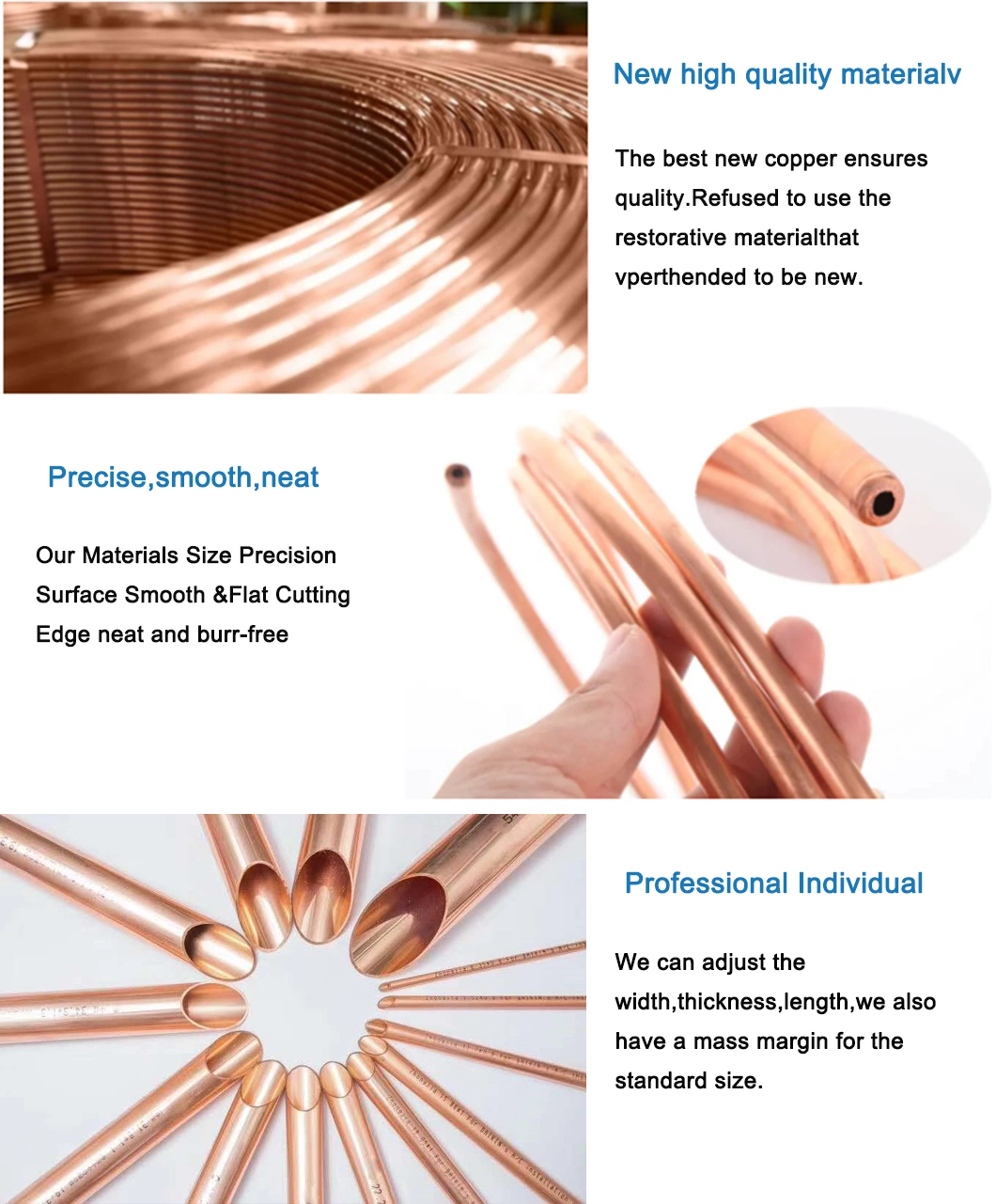 Cold Drawn Seamless Straight Pure Copper Heat Tube with Cheap Price
