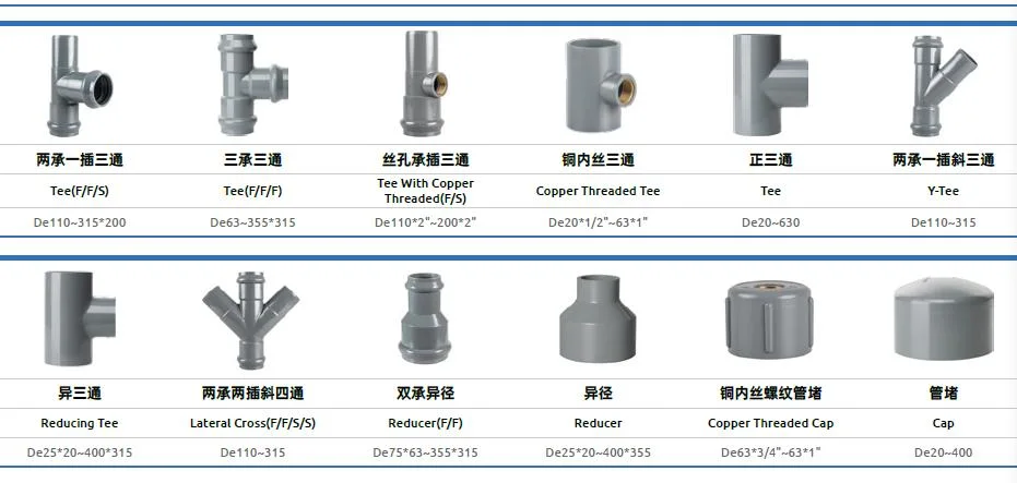 PVC Tee Fitting with Flanged Type