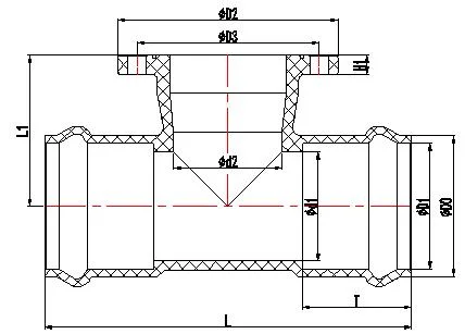 PVC Tee Fitting with Flanged Type