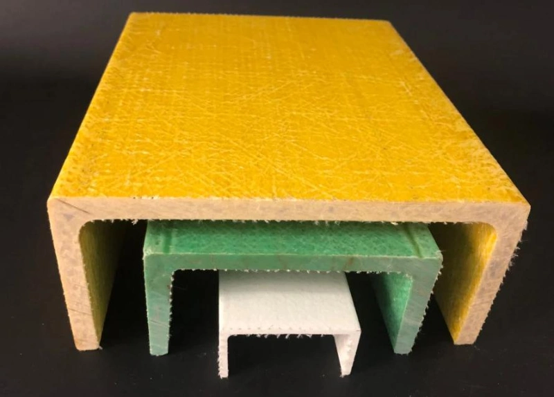 High Strength Structural Pultruded Profile GRP Fiberglass Purlin FRP Composite Plastic Square Tube