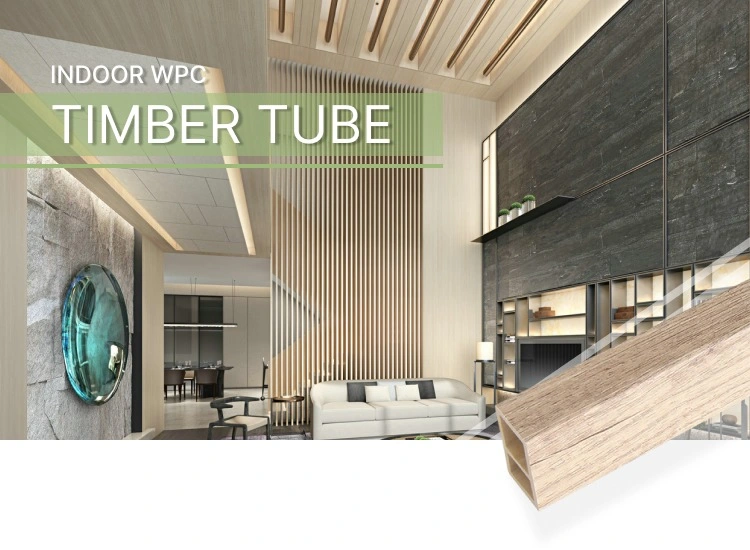 WPC Square Tube Wood Plastic Composite Square Tube Composite WPC Timber Tube for Wall Partition