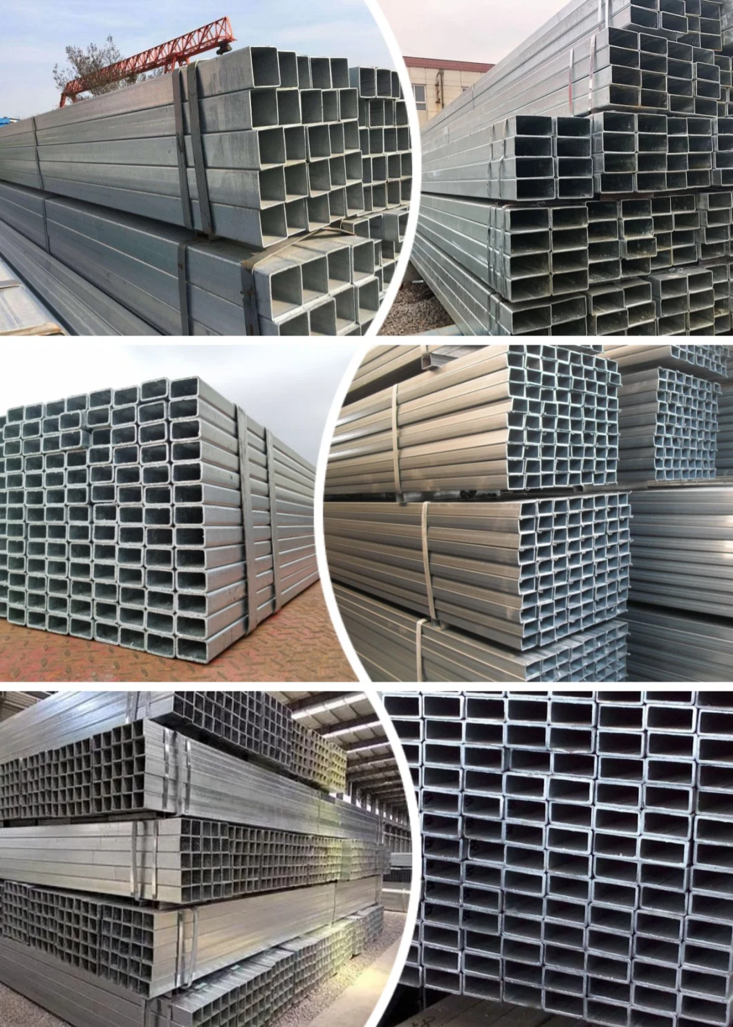 ERW Steel Square Tube Standard Sizes Pre Zinc Coated Square Galvanized Steel Pipe Tube Galvanized Rectangular Steel Pipe