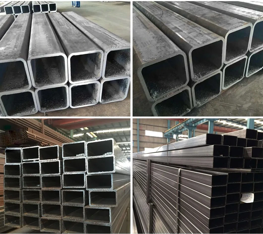 ASTM A106 En 10210 Black Steel Pipe Square Hot Dipped Galvanized Rectangular Seamless Steel Pipe Tube Hollow Section Metal Tube Hot Rolled Cast Iron Pipe