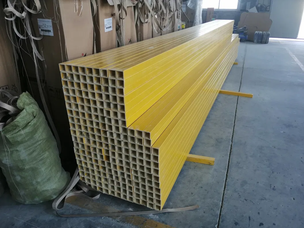 High Strength Fiberglass Tube Protrusion Profiles GRP/FRP Square Tube Square Pipe