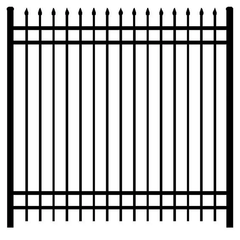 Tubular Iron Railing Metal Security Fencing Wrought Iron Steel Square Pipe Railing Design Aluminum Fence Panel Guardrail Pressed Top Garden Aluminum Slat Fence