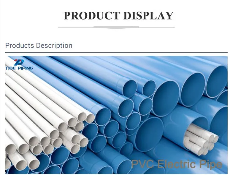 PVC Hard Tube Fire Resistant PVC Pipes Electrical Conduit for Wire Protection