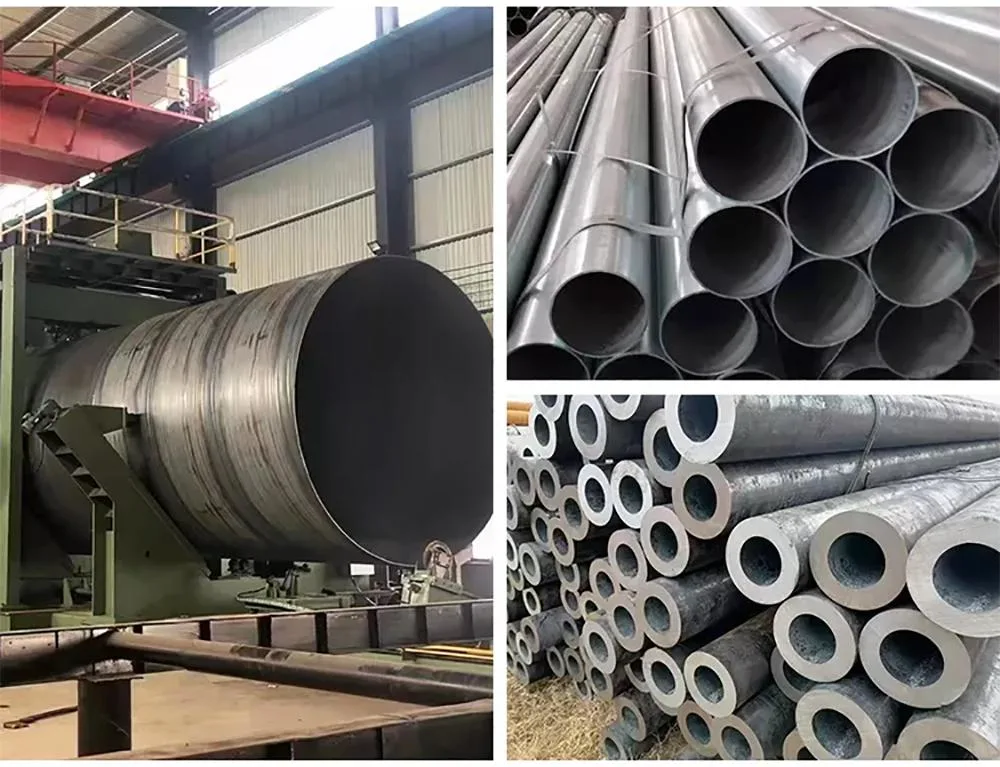 ASTM A106 A36 A53 Spiral Welded Black Mild Carbon Steel Tube Round Square Rectangle SSAW Sawl API 5L CS ERW Welded Steel Pipe