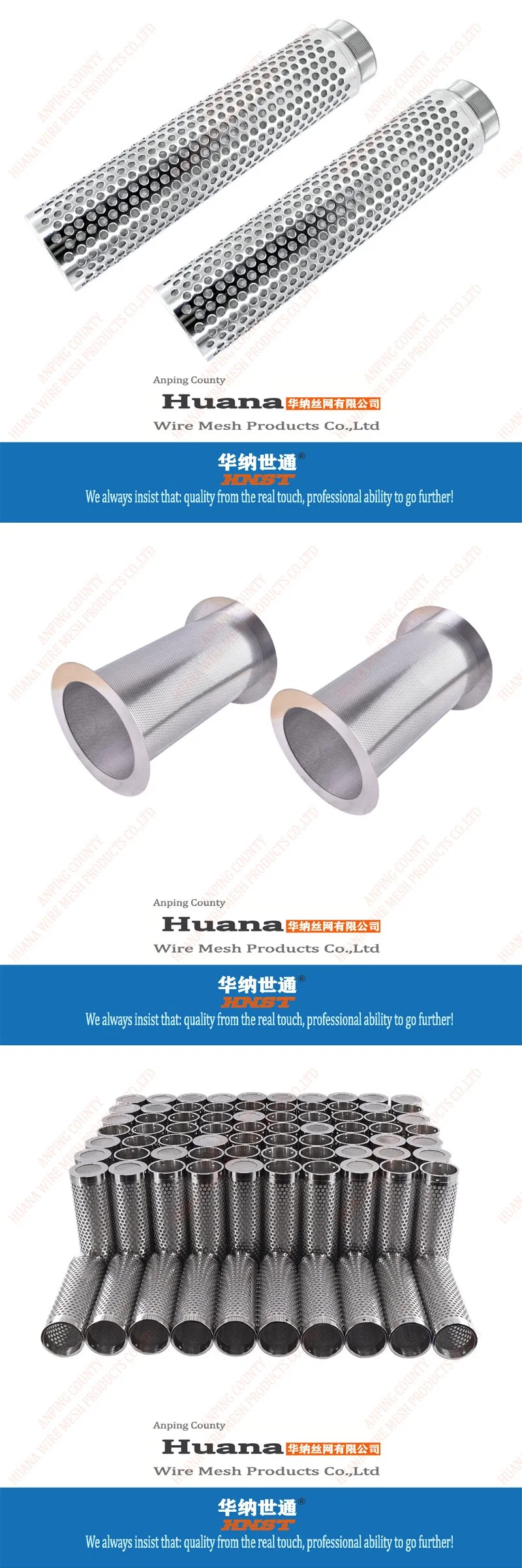 Filter Core 3 5 8 10 mm Hole Diameter Stainless Steel Spot Welded Perforated Filter Tube for Filtration