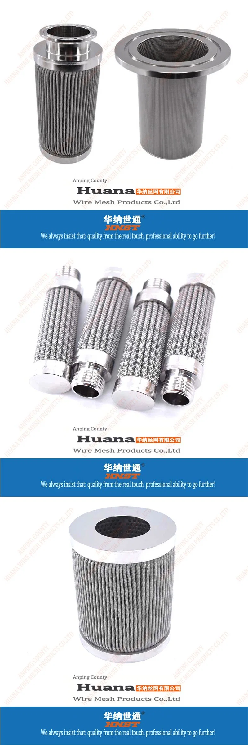 AISI 304 316 316L Stainless Steel Sintered Cartridge Pleated Mesh Filter Tube