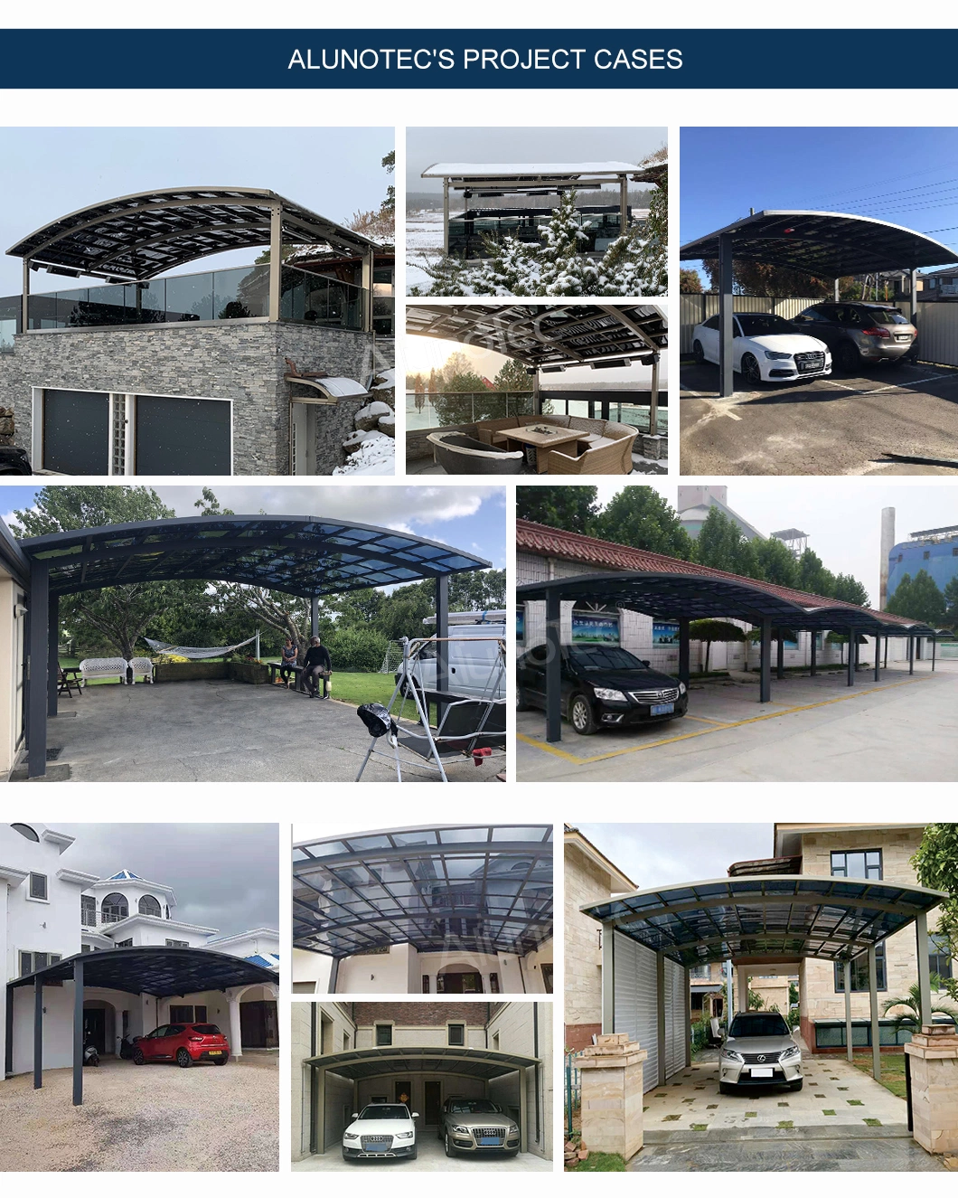 20X48&prime; Metal Exterior Window Solar Solid Canvas Carport Cover for Commercial Parking Lot