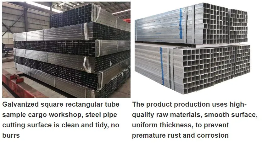 ASTM A500 Shs Rhs Hollow Section Tube Pre Galvanized Welded Square Steel Pipe for Construction