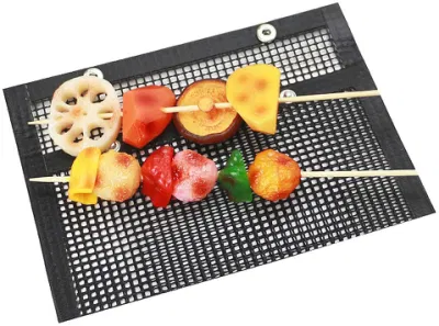  Amazon Hot Selling PTFE Mesh Grill Bag with Snap Button Easy Clean Food Safe