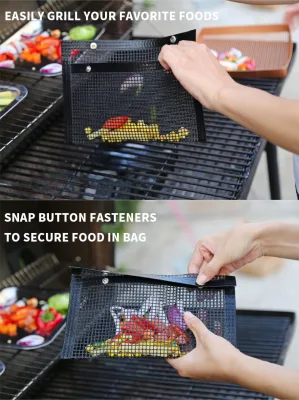  Customized Size Non-Stick Fiberglass Reusable PTFE Cooking BBQ Grill Mesh Bag