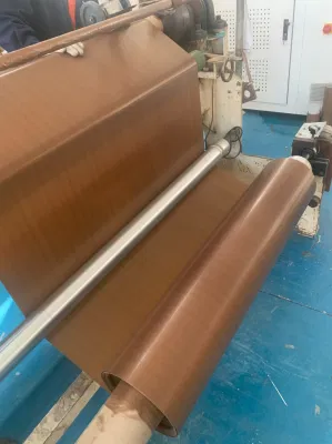 Smooth Surface Low Friction Manufacturer Supply E-Glass Corrosion Resistance PTFE Coated Fiberglass Fabric Woven Glass Fiber Fabric Coated with PTFE
