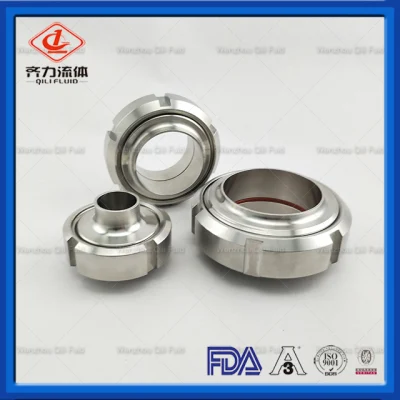  SS304/316L Sanitary 3A SMS DIN ISO Pipe Fitting Union Round Nut Male Welding Liner