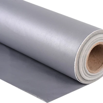 Double Coateted Grey 1110GSM 0.88 Thickness Sillicone Coated Fiberglass Fabric