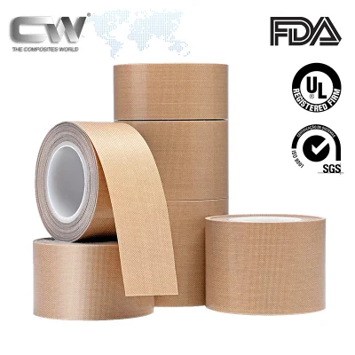 China Manufacturer Customized Heat Resistant PTFE Coated Fiberglass Adhesive Tape 25mm Width*10m Length