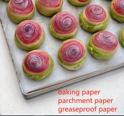  Custom Baking Greaseproof Food Safe Grade Non Stick Silicon Wrapping Parchment Paper for Bakery