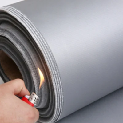 Double Coateted Grey 1110GSM 0.88 Thickness Sillicone Coated Fiberglass Fabric