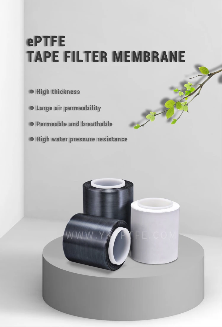UNM Customized Black Multipurpose PTFE Tape Membrane Filter Membranes with High Air Permeability