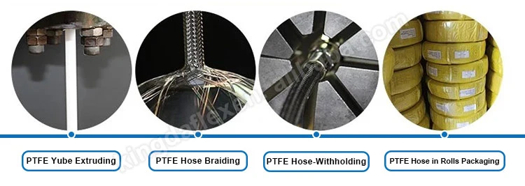 High Temperature Stainless Steel 304/316 Outer Braided PTFE Hose Pipe