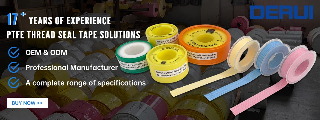 High Temp Low Friction Yellow/Pink/Blue/White PTFE Teflon Pipe Thread Sealant Tapes
