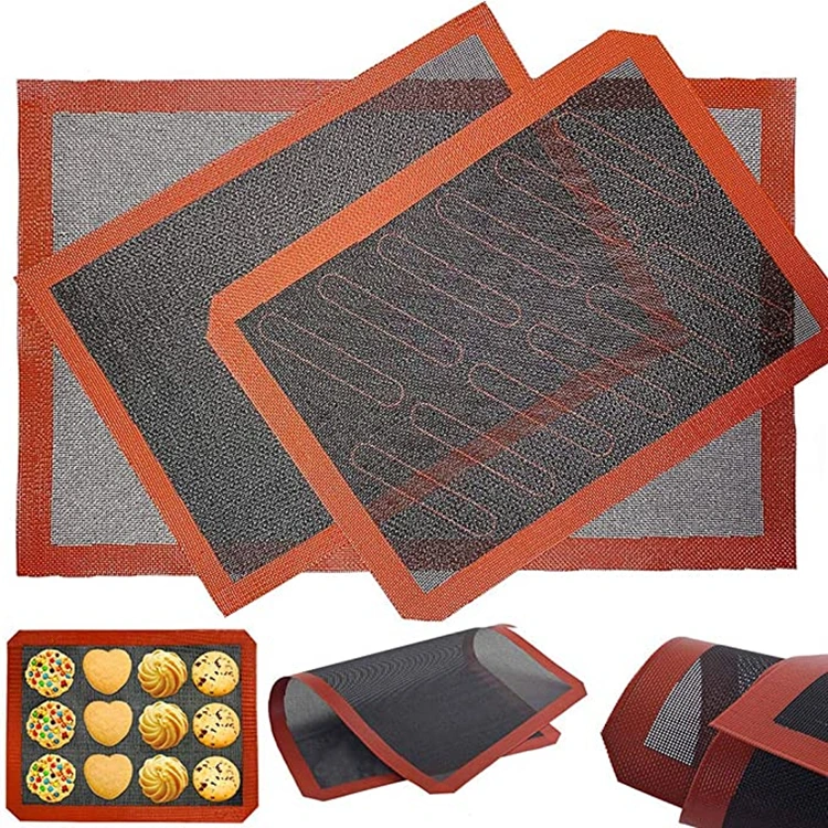 Custom Silicone Baking Sheets Perforated Silicone Bread Mat Non Stick Oven Liner Fiberglass Mesh Products