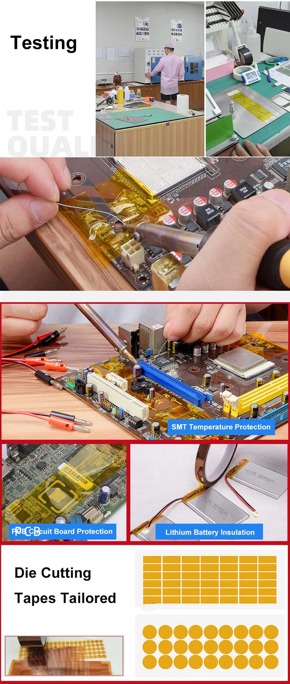 Heat-Resistant Masking Electrical Insulation Polyimide Kapton Pi Tape