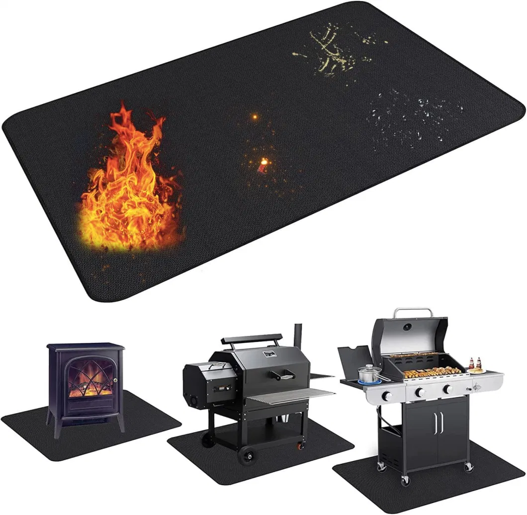 High Quality BBQ Under Grill Pit Mat Fire Pit Floor Mat with Silicone Coating