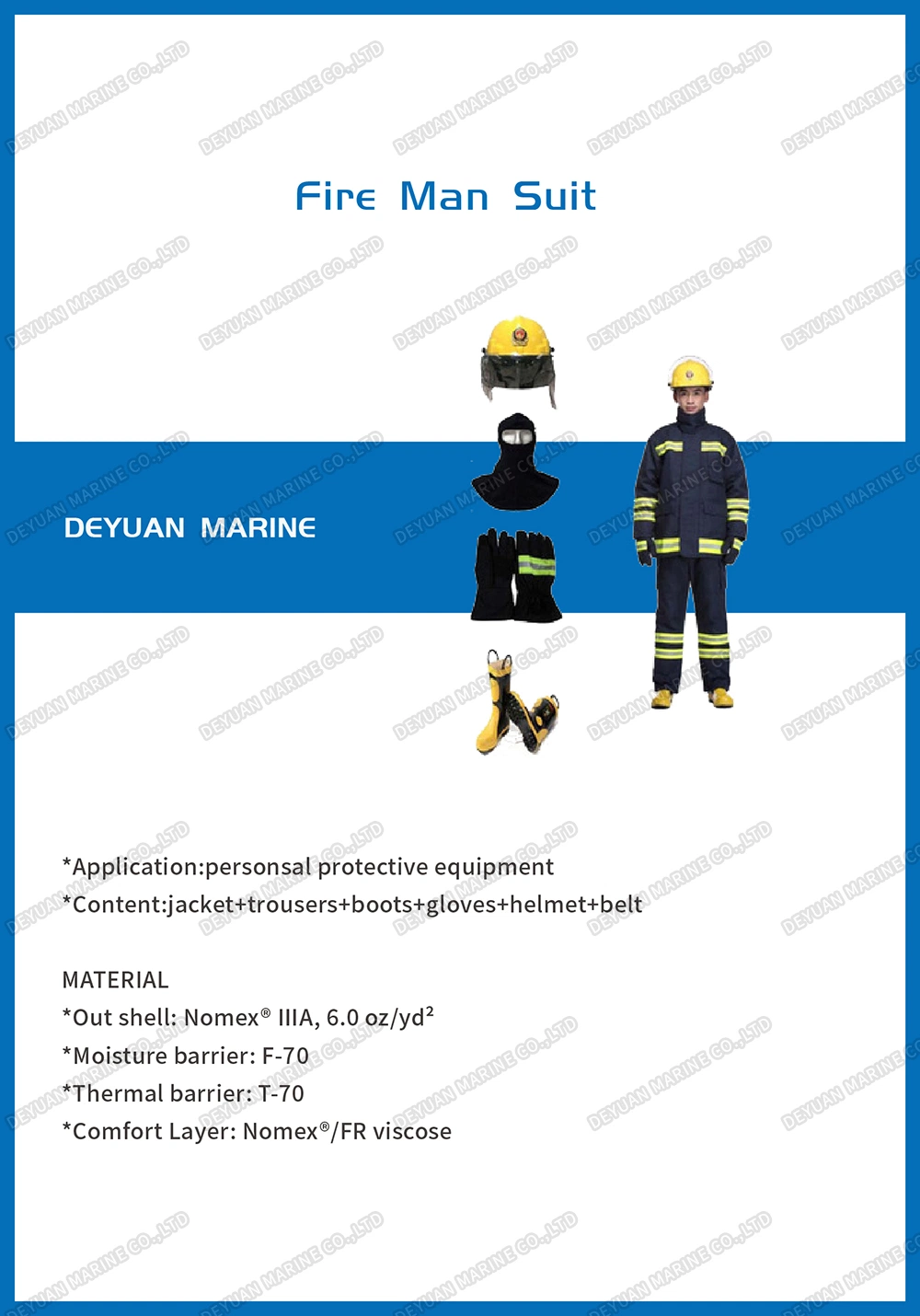 Coverall Fire Man Clothes for Fire Protecting