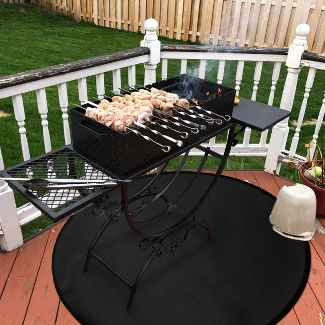 Heat Resistant Silicone Coated Customized Size Fireproof Grill Mat and Fire Pit Mat Grill Mat Outdoor