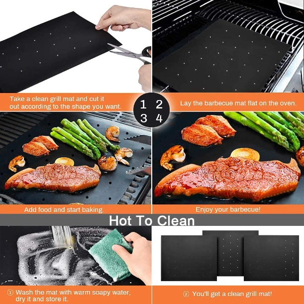 Big Size PTFE Fiberglass Fabric for Barbecue Mesh Grill Mat Sheet Liner