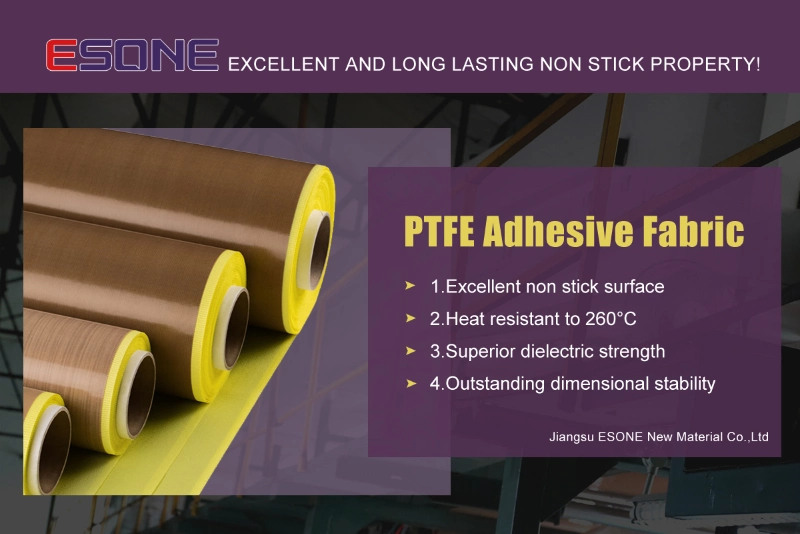 0.13mm Premium Grade PTFE Adhesive Tape with Release Liner PTFE Fabric with Adhesive for Bagging Machine