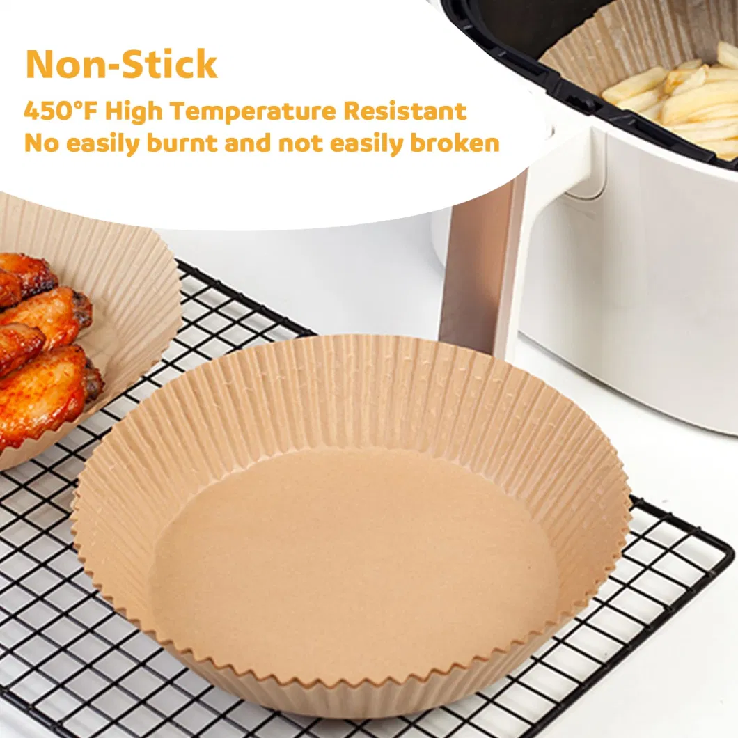 Disposable Air Fryer Tray Liner Paper Pad Non-Stick Cooking Mat Baking Paper Filters Silicone Oil Paper Kitchen Appliances, 50PCS/Pack, 6.3*1.77in