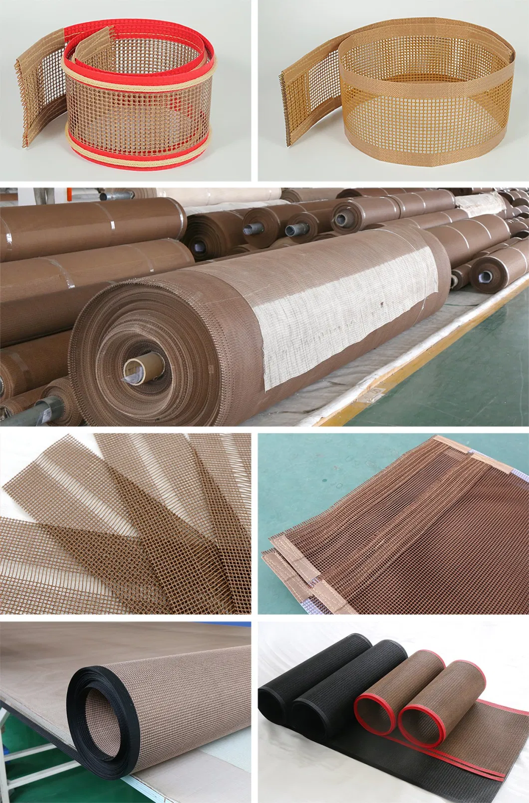 PTFE Coated Open Fiberglass Mesh Conveyor Belt