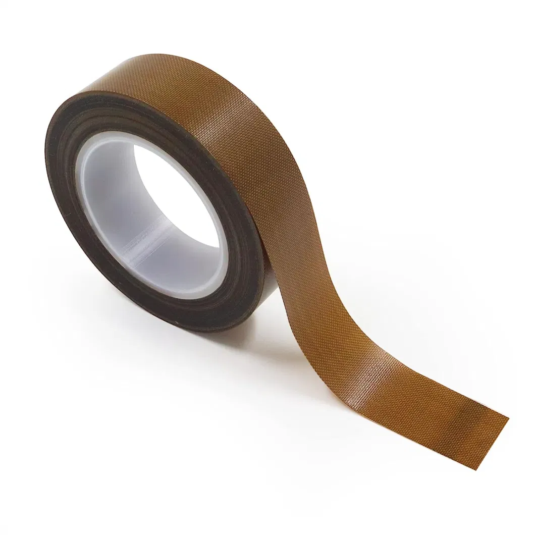 Heat Resistant Self-Adhesive PTFE Coated Fiberglass Fabric Tape Beige Insulation PTFE Cable Film PTFE Gaflon Tape