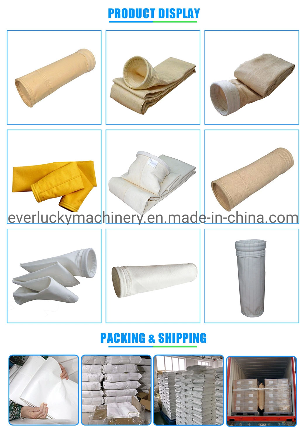High Quality Polyester Needle Felt, PPS, P84, PTFE, Nomex Materials in Dust Collector