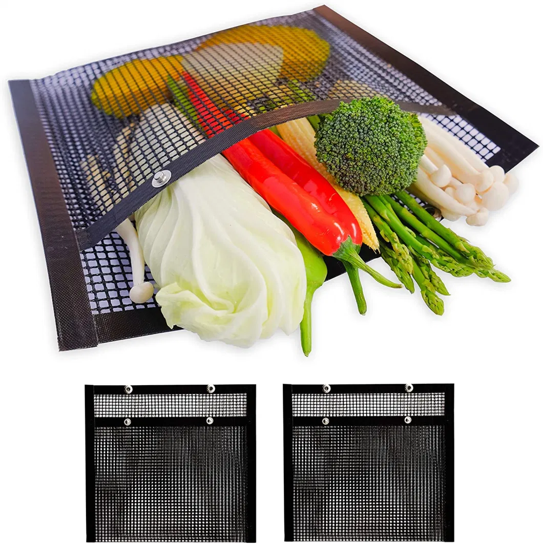 Heat Resistant Food Safe Reusable Nonstick Barbecue Mesh Grill Bag for BBQ Grill Accessory Set